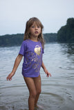 Mi Amour Emma heart T-t-shirt in purple, Made in America
