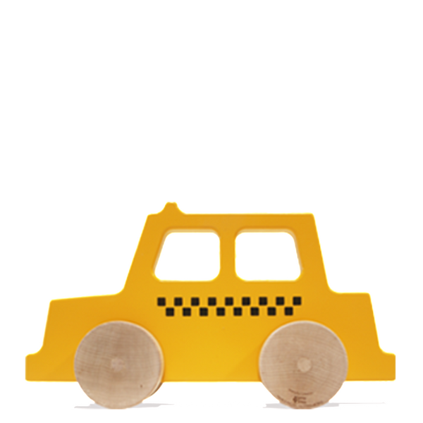 Wooden Taxi Push Toy made in America