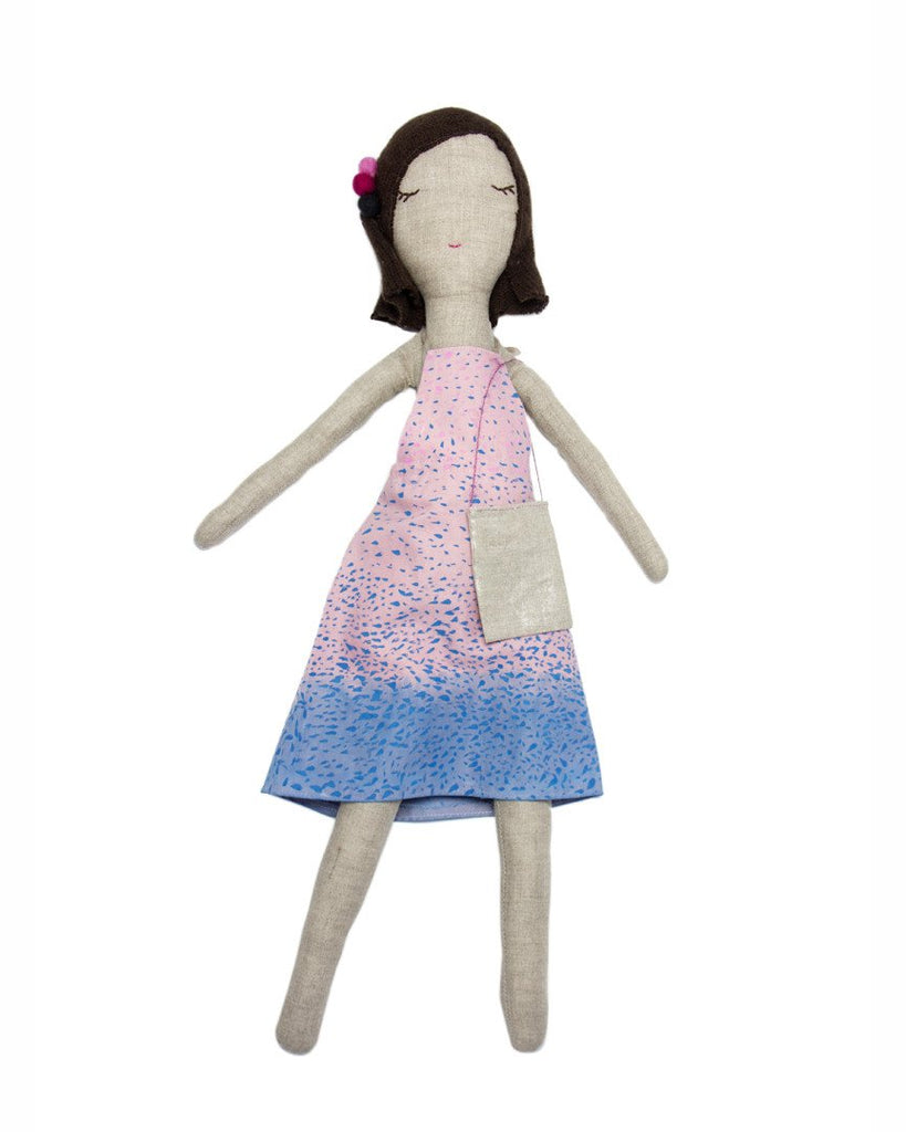 Handmade doll with tie dye dress by Snuggly Ugly