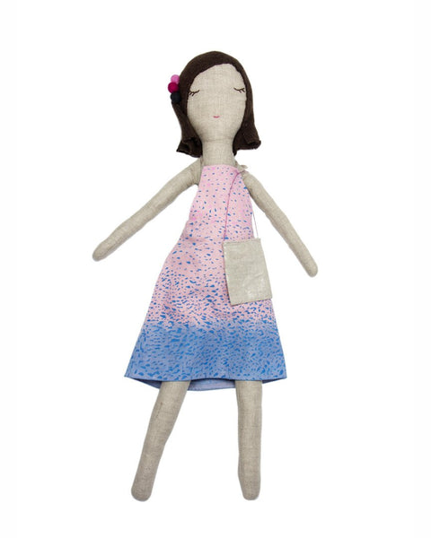 Handmade doll with tie dye dress by Snuggly Ugly