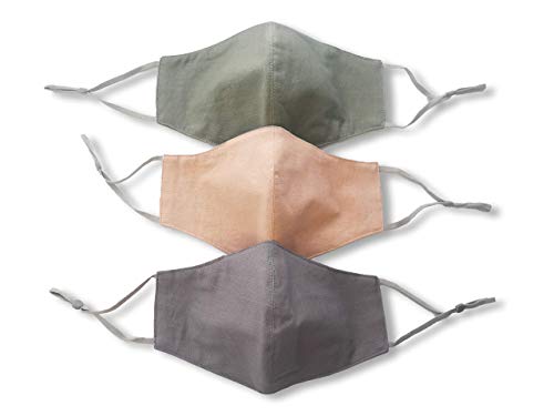 Grey, Green, and Peach Face Masks, Pack of 3