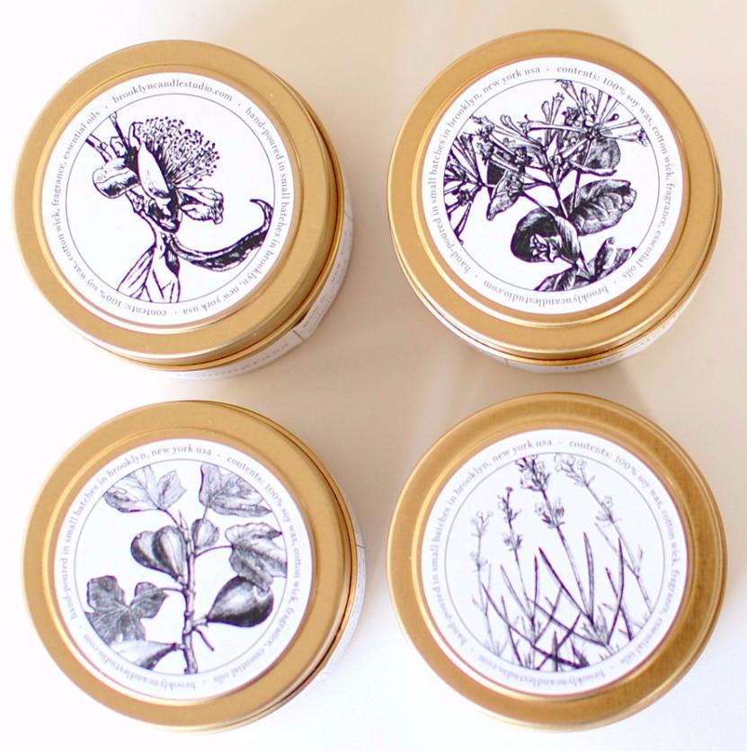 Floral Candle Set of Four
