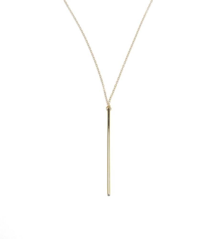 made in USA long bar necklace 