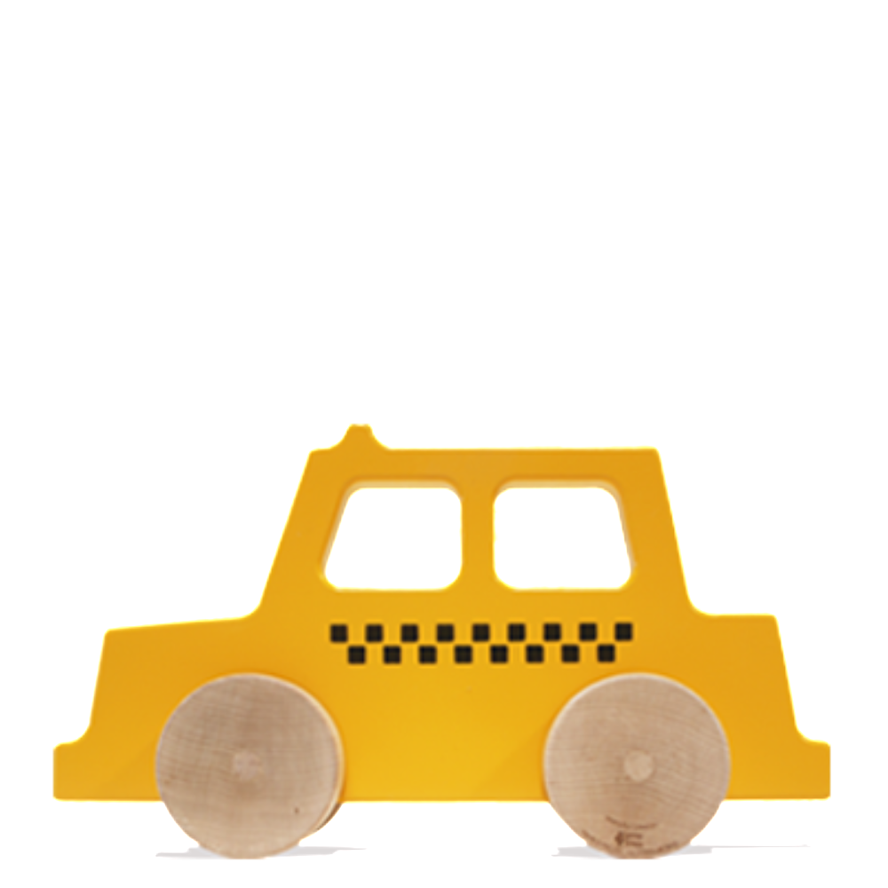 Wooden Taxi Push Toy made in America