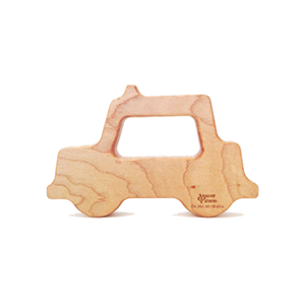 Wooden Taxi Teether made in USA